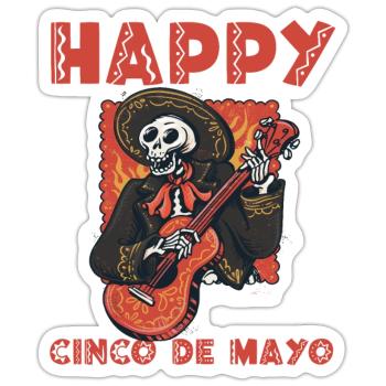 Joyeux Cinco de Mayo - Sticker taille S (10 x 10 cm) - blanc mat - Devant