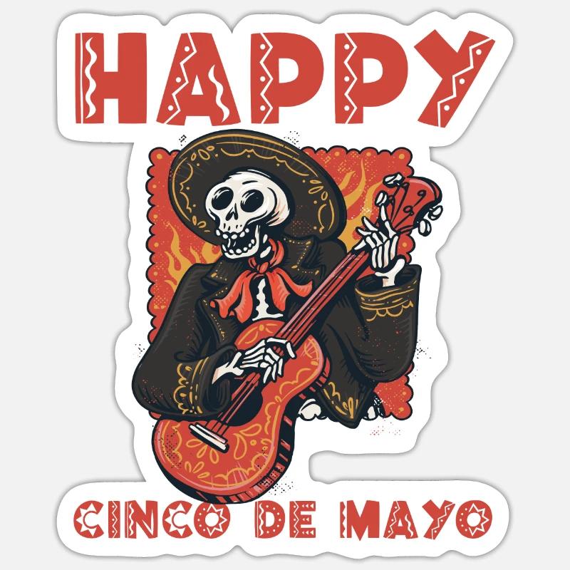 Cheerful Cinco de Mayo Sticker size S (10 x 10 cm)