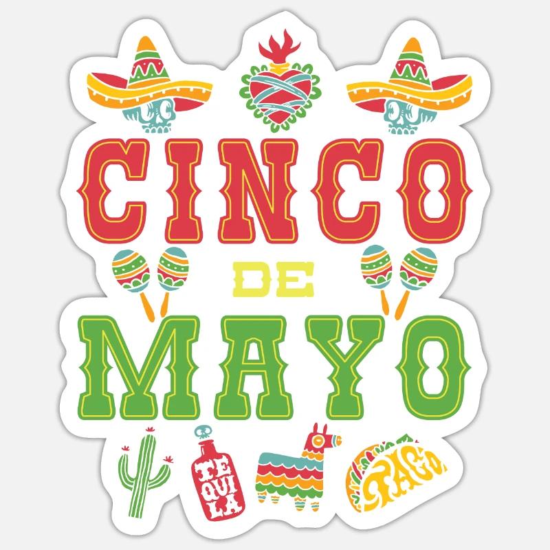 Cinco De Mayo - Sticker Größe S (10 x 10 cm) - Mattweiß