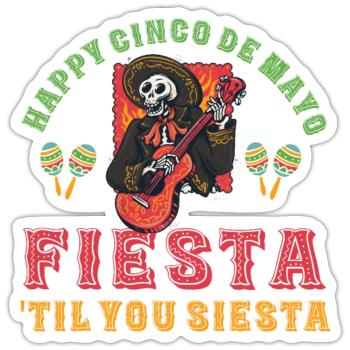 Drôle Cinco De Mayo Citation Love Mexico Party - Sticker taille S (10 x 10 cm) - blanc mat - Devant
