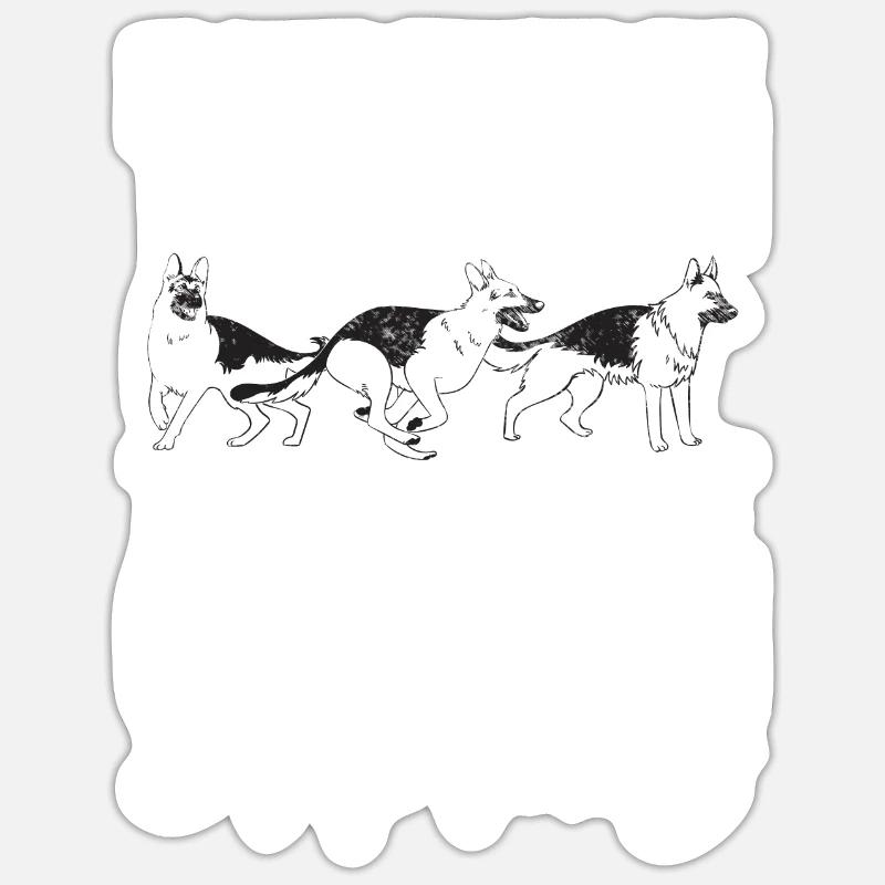 Deutscher Schäferhund Geschenke Sticker Größe S (10 x 10 cm)