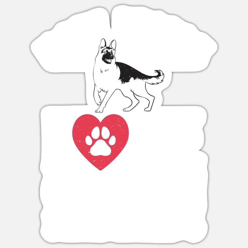 Deutscher Schäferhund Geschenke - Sticker Größe S (10 x 10 cm) - Mattweiß