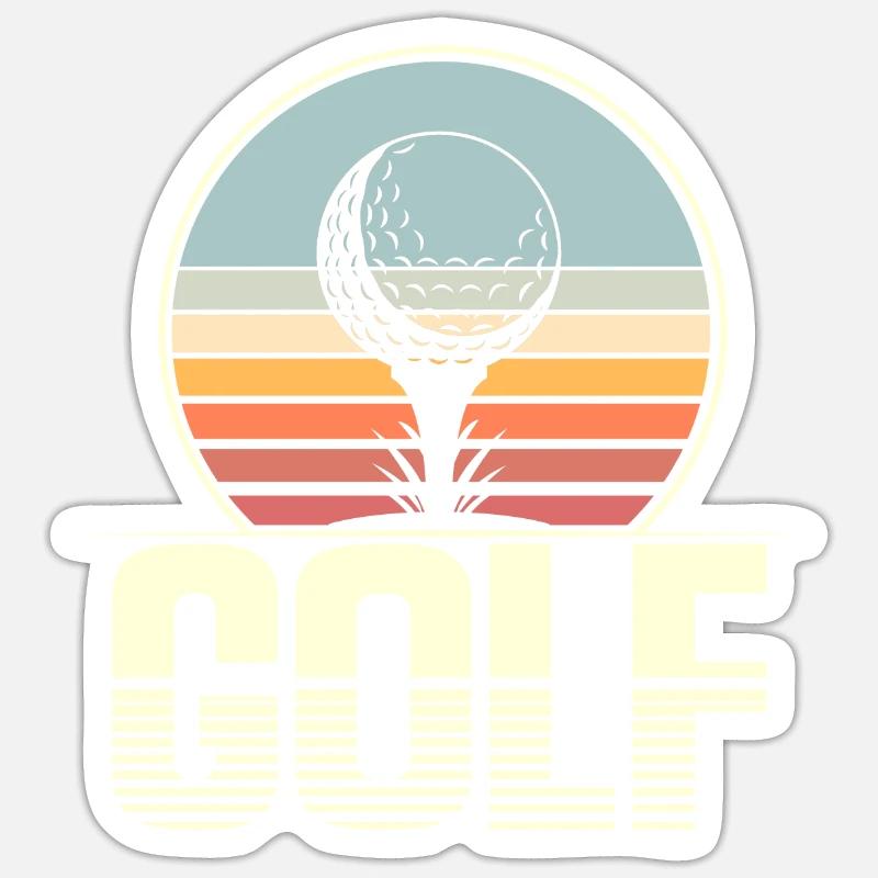 Golfeurs de golf - Sticker taille S (10 x 10 cm) - blanc mat