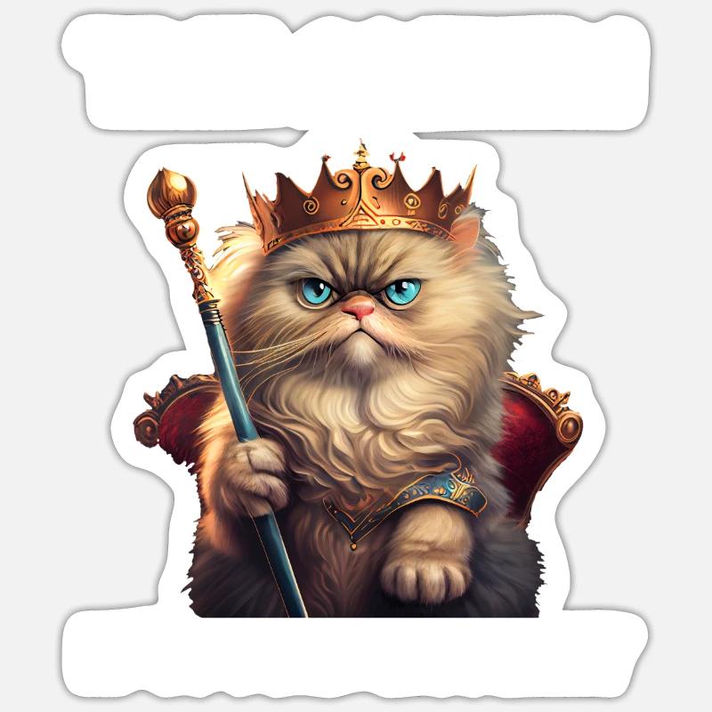 Chat sarcastique - Sticker taille S (10 x 10 cm) - blanc mat