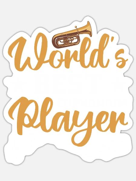 Euphonium Euphoniumspieler Blechbläser Euphonist - Sticker Größe S (10 x 10 cm) - Mattweiß