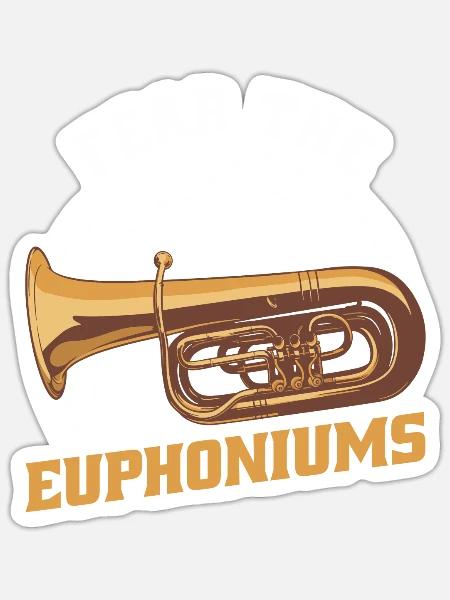 Euphonium Euphoniumspieler Blechbläser Euphonist - Sticker Größe S (10 x 10 cm) - Mattweiß