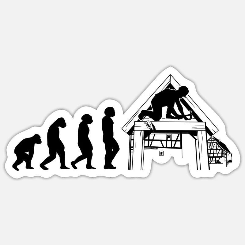 Tømrer-tømrer håndværker tømrer - Sticker størrelse S (10 x 10 cm) - mat hvid