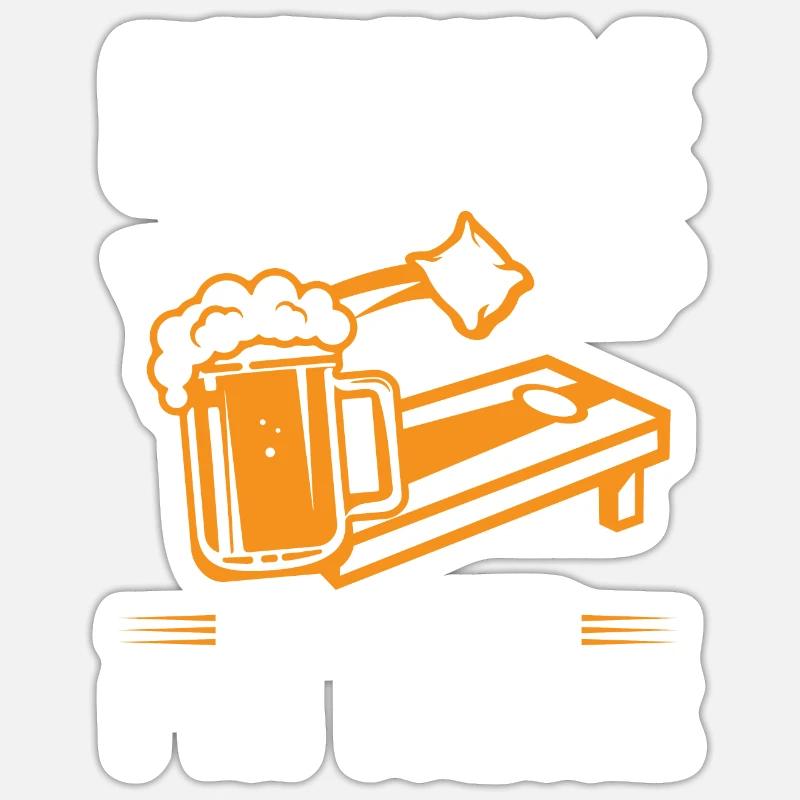 Cornhole and Beer That's Why I'm Here Sticker Größe S (10 x 10 cm)