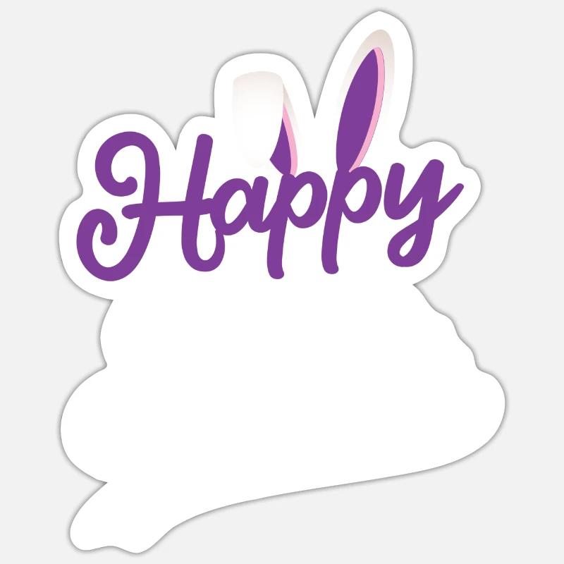 Happy Easter - Easter Bunny Rabbit Ears Sticker size S (10 x 10 cm)