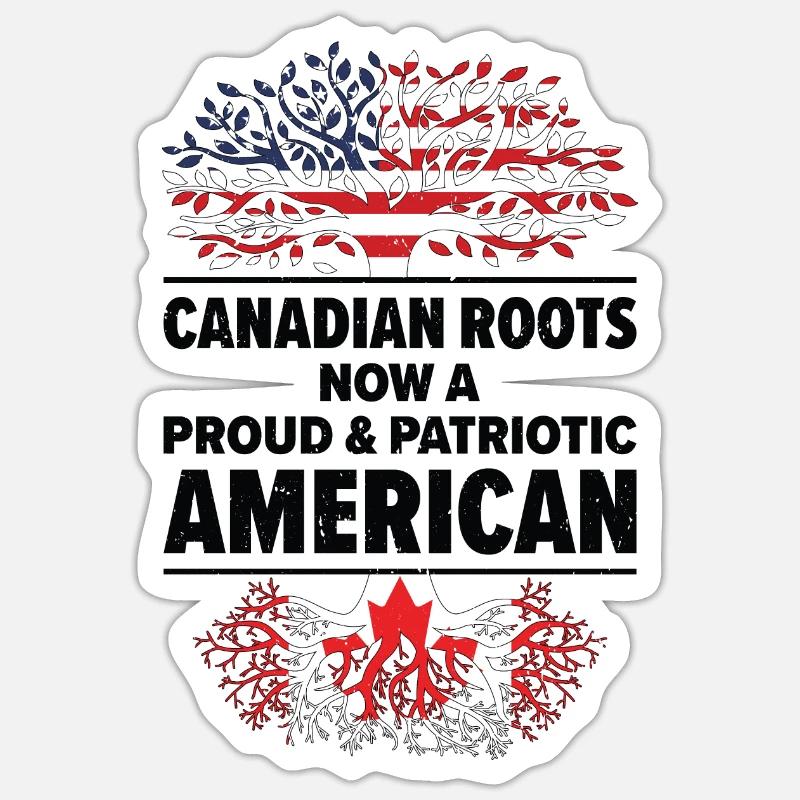 Né Canada Canada États-Unis - Sticker taille S (10 x 10 cm) - blanc mat
