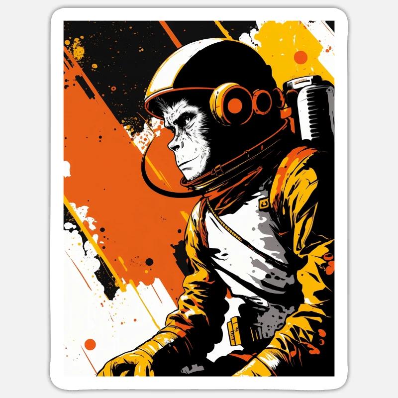 Monkey Astronaut Sticker size S (10 x 10 cm)