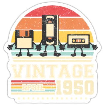 73. Geburtstag April Jahrgang 1950 Geschenkidee - Sticker Größe S (10 x 10 cm) - Mattweiß - Vorne
