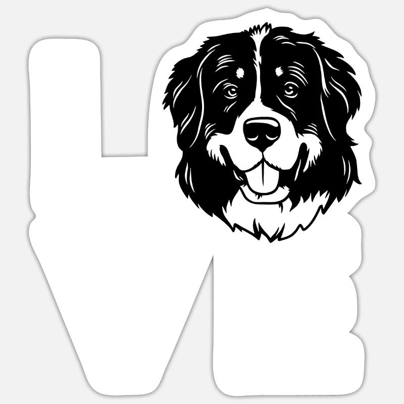 Bouvier bernois - Sticker taille S (10 x 10 cm) - blanc mat