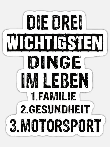 Motorsport - Sticker Größe S (10 x 10 cm) - Mattweiß