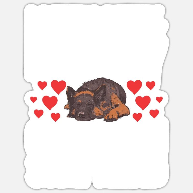 Deutscher Schäferhund Geschenke Sticker Größe S (10 x 10 cm)
