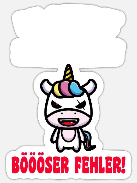 Du Denkst Ich Bin Klein Lieb Und Nett Einhorn - Sticker Größe S (10 x 10 cm) - Mattweiß