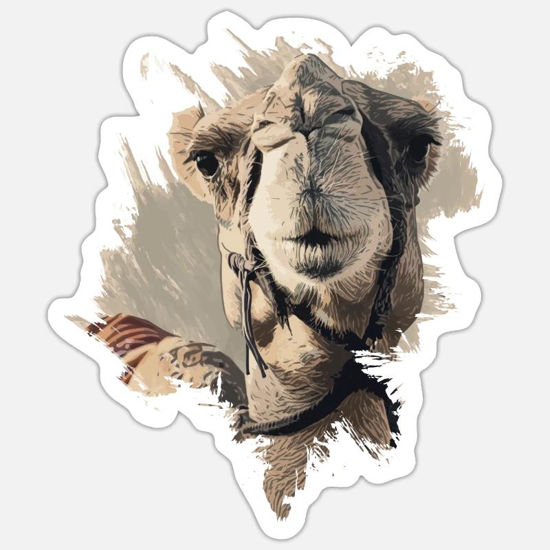 Camel - Sticker size S (10 x 10 cm) - white matte