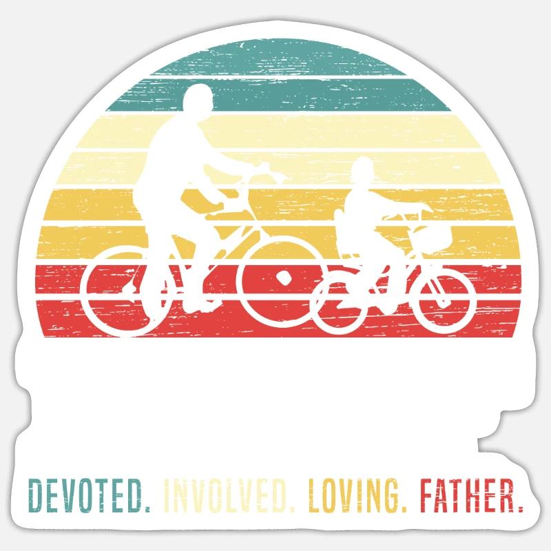 Fête des pères Papa dévoué Père aimant impliqué Sticker taille S (10 x 10 cm)