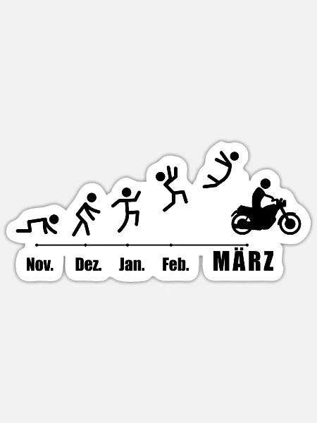 Motorradfahrer Motorcycle Moped-Bike - Sticker Größe S (10 x 10 cm) - Mattweiß