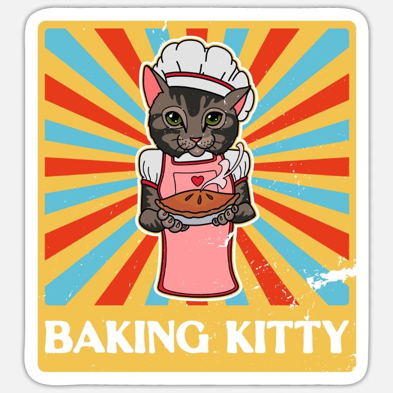 Cat Lovers Baking Rolls Baker Saying Sticker size S (10 x 10 cm)