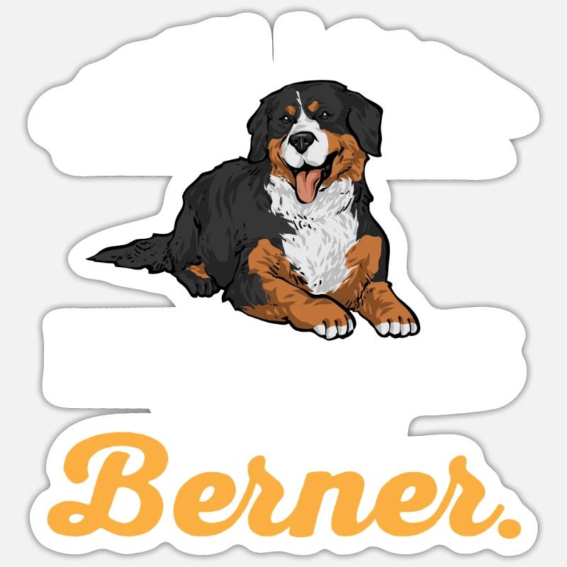 Bouvier bernois - Sticker taille S (10 x 10 cm) - blanc mat