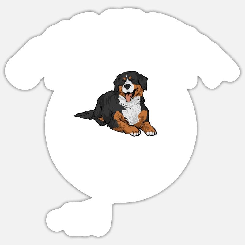 Bouvier bernois - Sticker taille S (10 x 10 cm) - blanc mat