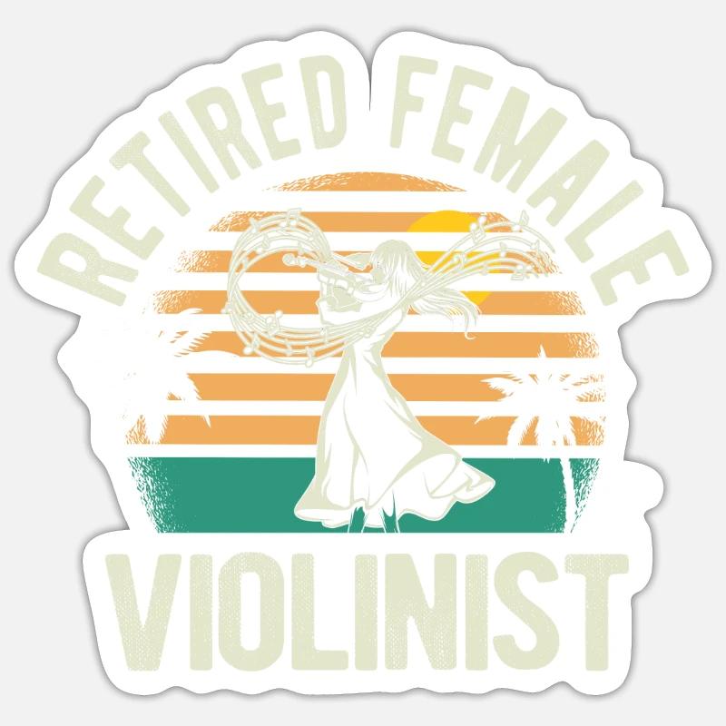 Violon Violon Retiré - Sticker taille S (10 x 10 cm) - blanc mat
