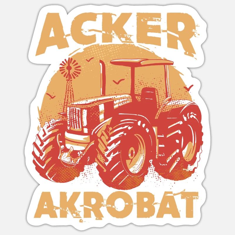 Acker Akrobat | Traktor | Landwirt | Bauer Sticker Größe S (10 x 10 cm)