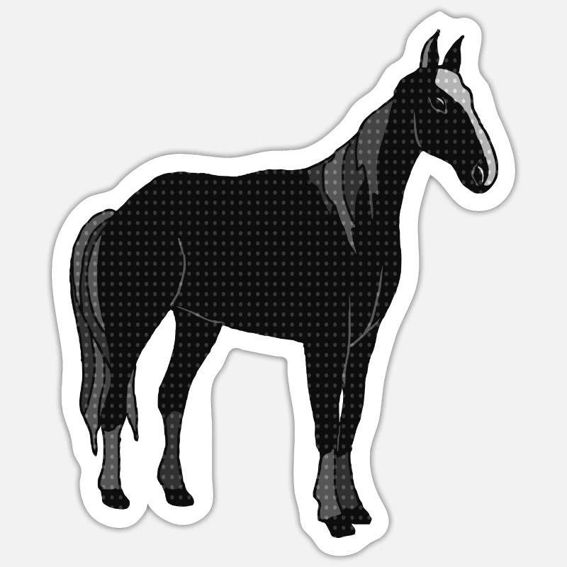 Pferd - Sticker Größe S (10 x 10 cm) - Mattweiß