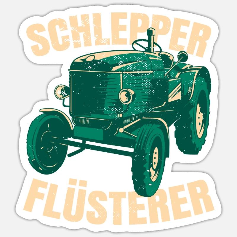 Schlepper Flüsterer - Sticker Größe S (10 x 10 cm) - Mattweiß
