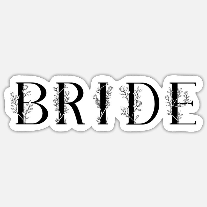 Lettrage de mariée - Sticker taille S (10 x 10 cm) - blanc mat