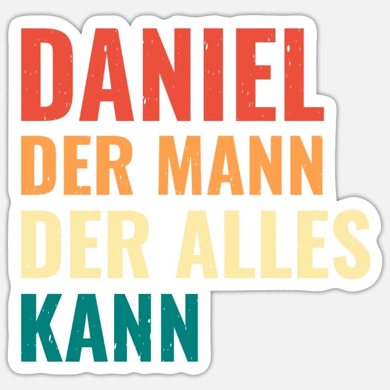 Daniel Der Mann Der Alles Kann Vorname Daniel - Sticker Größe S (10 x 10 cm) - Mattweiß