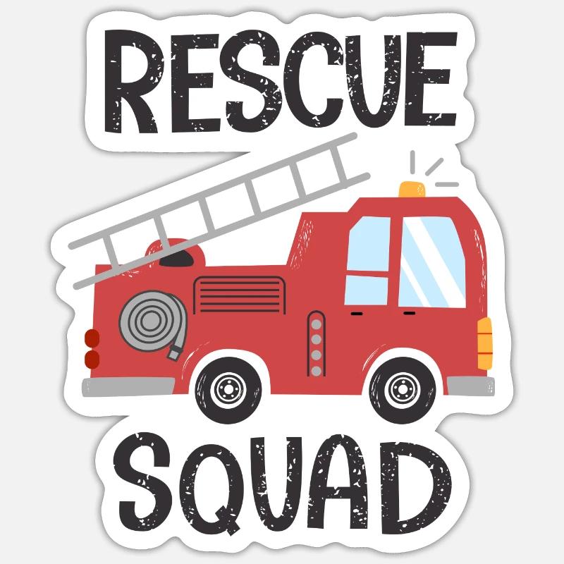 Camion de Pompier sapeurs pompiers - Sticker taille S (10 x 10 cm) - blanc mat