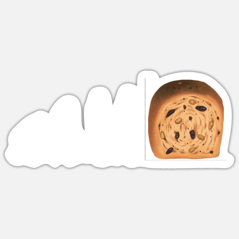 Cuisson du pain aux raisins secs - Sticker taille S (10 x 10 cm) - blanc mat