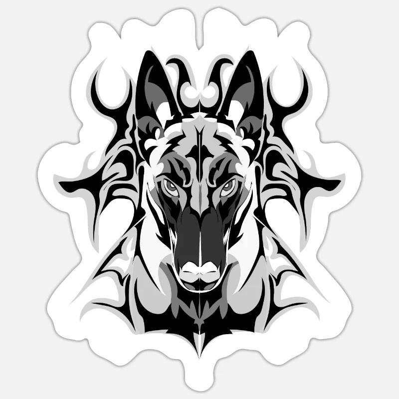 Malinois Flash Sticker size S (10 x 10 cm)