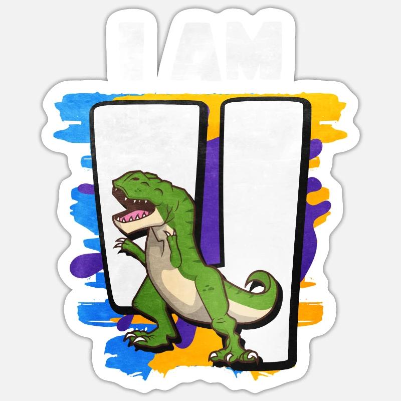 4th birthday - Sticker size S (10 x 10 cm) - white matte