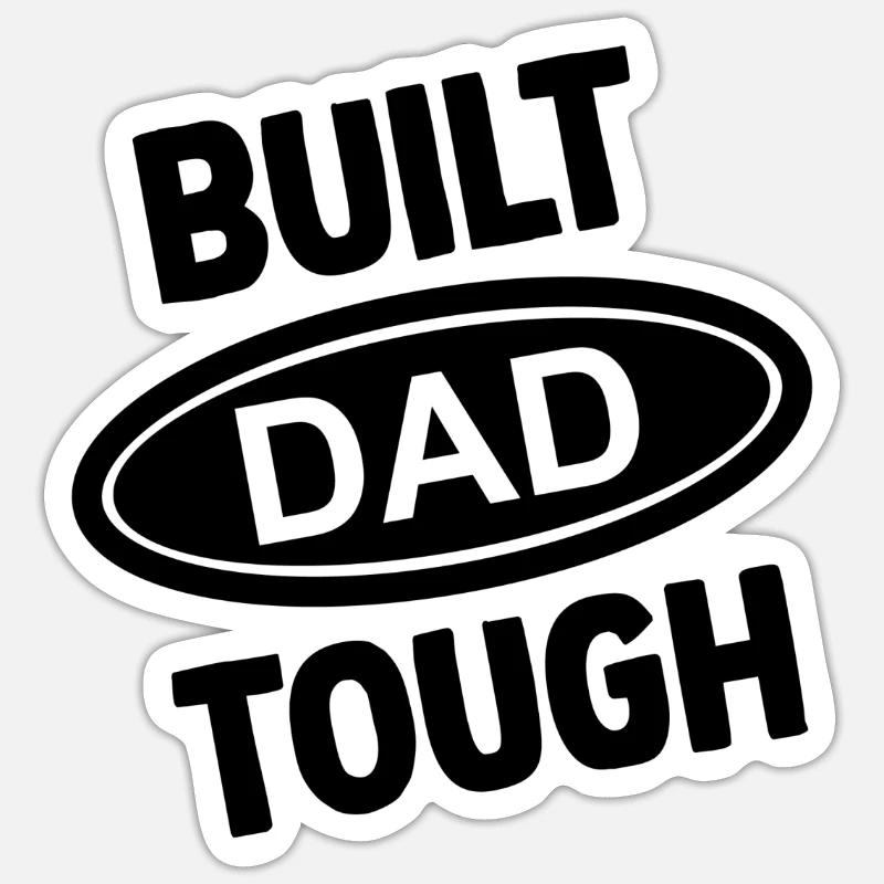 Construit papa dur - Sticker taille S (10 x 10 cm) - blanc mat