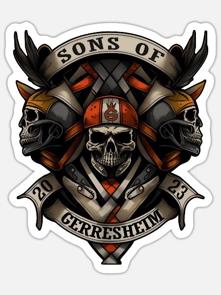 Sons of Gerresheim Düsseldorf - Sticker Größe S (10 x 10 cm) - Mattweiß