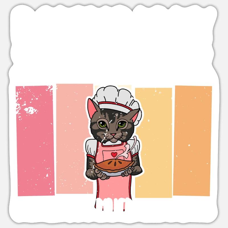 Cat Hobby Baker Dessert Baking Baker Sticker size S (10 x 10 cm)