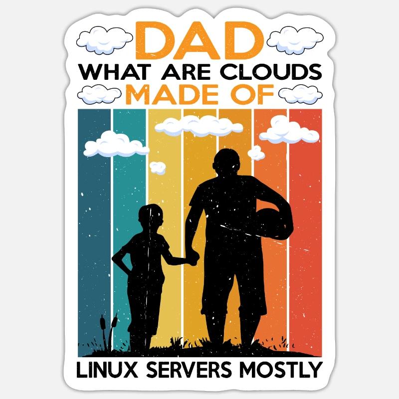 De quoi sont faits les clouds, les serveurs Linux principalement 7 Sticker taille S (10 x 10 cm)