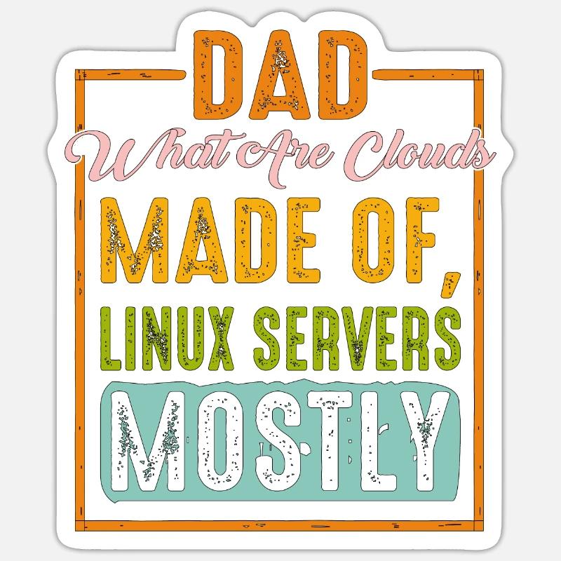 De quoi sont faits les clouds, les serveurs Linux principalement 9 Sticker taille S (10 x 10 cm)