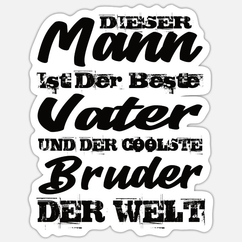 Vater und Bruder - Sticker Größe S (10 x 10 cm) - Mattweiß