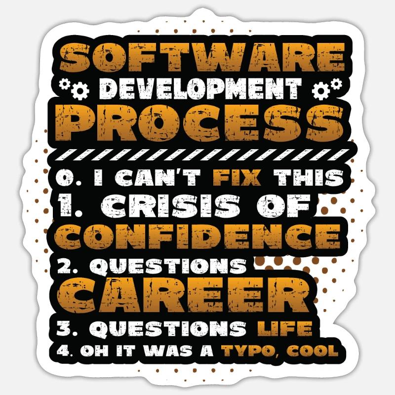 Software Development Process, Programming - Sticker size S (10 x 10 cm) - white matte