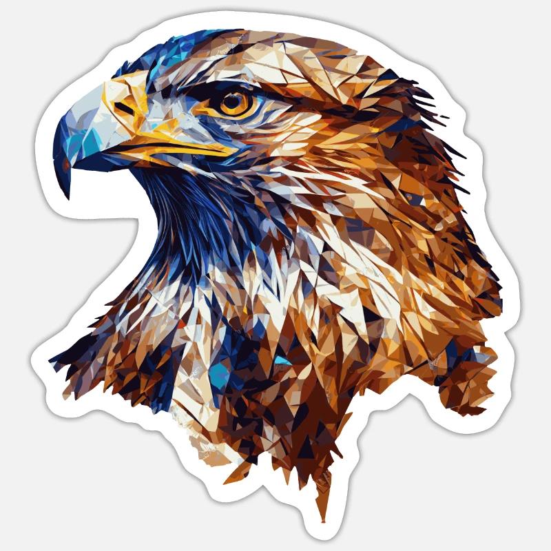 Geometric Bald Eagle Head Abstract Polygonal Sticker Größe S (10 x 10 cm)