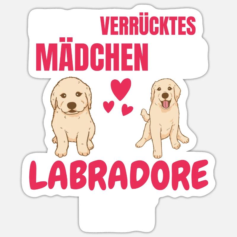 Hunde Haustier Mädchen Lustiges Geschenk Labrador - Sticker Größe S (10 x 10 cm) - Mattweiß