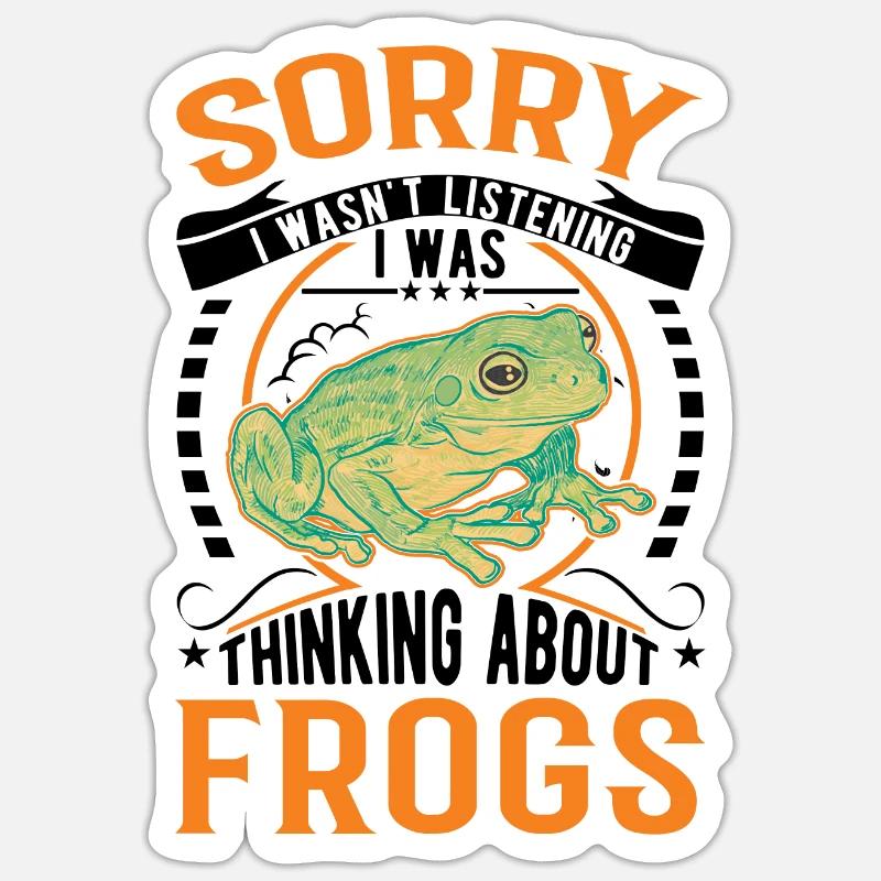 Frosch Geschenk Laubfrosch - Sticker Größe S (10 x 10 cm) - Mattweiß