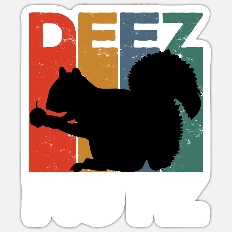 Deez Nutz Nutcracker Squirrel Dees Nuts Chipmunk Sticker Größe S (10 x 10 cm)