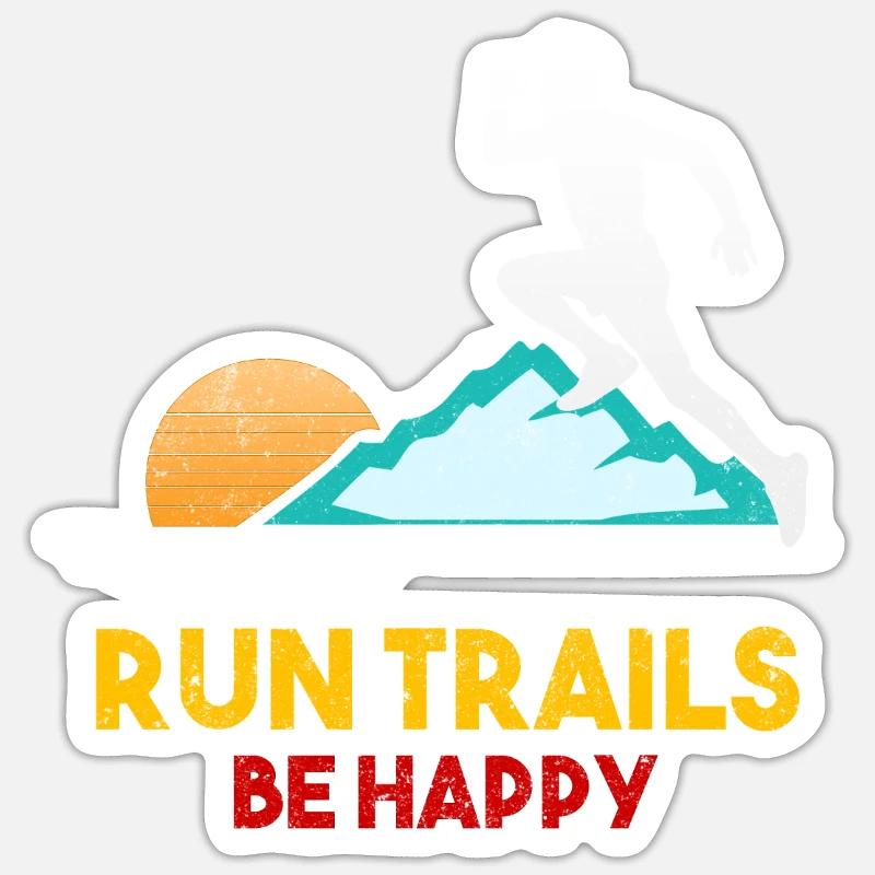 Trail Runner Running Joggen Jogger I Geschenk - Sticker Größe S (10 x 10 cm) - Mattweiß