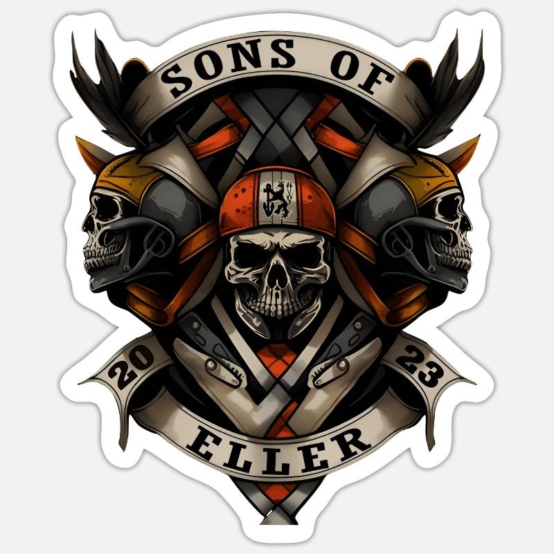 Fils d’Eller Düsseldorf - Sticker taille S (10 x 10 cm) - blanc mat