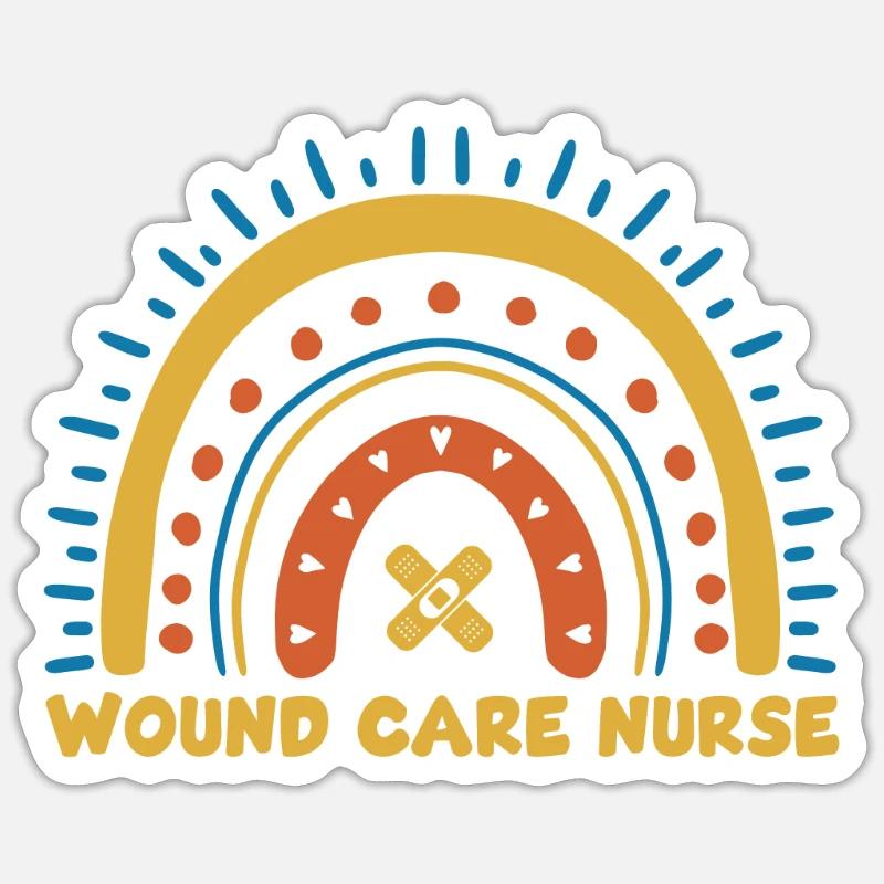 Nice wound nurse design - Sticker size S (10 x 10 cm) - white matte
